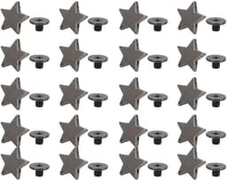 20pcs star shape rivet, star stud button star rivets press studs diy clothes shoes decoration with screws[Black metal color]Rivet pliers — thumbnail 1