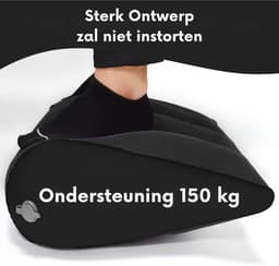 Sex Kussen - Opblaasbaar - Wigvormig - Driehoekig Kussen - Multifunctioneel Kussen - Seks Standjes - Erotische Ondersteuning - Seks Meubel - Seks Kussen - PVC-flock Materiaal - Zwart - Discreet Verzonden — thumbnail 4