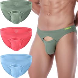 Ademende Bamboe Heren Slips met Lage Taille en Opening - Zacht Ondergoed voor Comfortabele Dagen — thumbnail 2