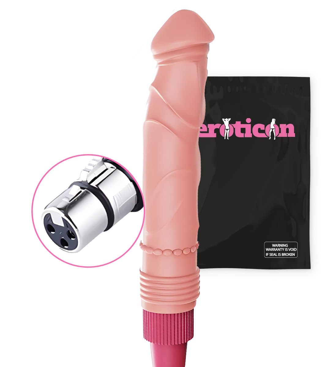 Eroticon - Siliconen Dildo 19.5cm Inbreng - 4cm Dik - Voor Eroticon Sexmachine - 3XLR aansluiting — afbeelding 1