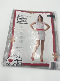 Sexy Verpleegster Kostuum – Wit/Rood Jurkje met Diadeem | Erotisch Rollenspel - Maat M — thumbnail 2