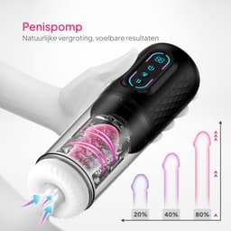 Pure Pleasure® Masturbator voor Man – Pocket Pussy - Sex Toys voor Mannen– 9 Zuig & Vibratiestanden – Realistisch & Verwarmd – Oplaadbaar Seksspeeltje – Inclusief 20ml Glijmiddel – Zwart — thumbnail 4