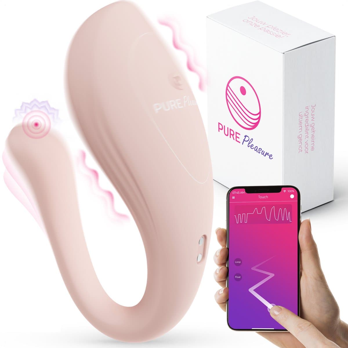 Pure Pleasure® Vibrators voor Vrouwen - Vibrerend Ei met App – Draadloos Tril Ei voor Vrouwen en Koppels – Siliconen Seksspeeltje – Roze – Oplaadbaar – Waterdicht – Stil Gebruik — afbeelding 1