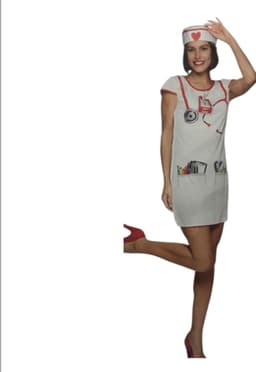 Sexy Verpleegsterskostuum voor Vrouwen – Witte Roleplay Jurk met Muts – Medium – Lingerie Outfit — thumbnail 2