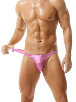 Sexy Heren String – Roze Geometrisch Glimmend Patroon – Ademend & Ondeugend Ondergoed - ( L ) | LekkerStout ( LS046 ) — thumbnail 1