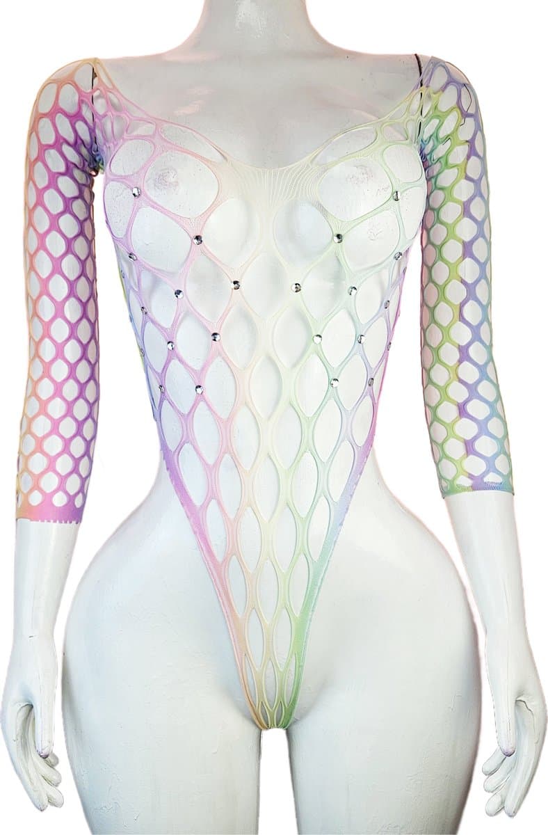 BamBella® - lingerie jumpsuit - Onesize - Erotische sexy nacht pakje doorzichtig kant - Super Stretch — afbeelding 1