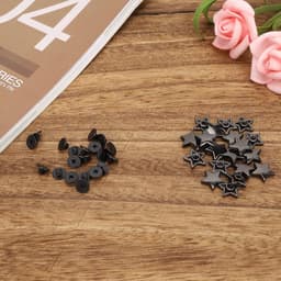 20pcs star shape rivet, star stud button star rivets press studs diy clothes shoes decoration with screws[Black metal color]Rivet pliers — thumbnail 2