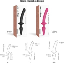 Strap-On-Me - Semi-Realistische Switch Plug-In 2-in-1 Dildo & Buttplug - Zwart L — thumbnail 3