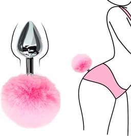 Daily Joy Buttplug – Konijnenstaart – Rollenspel – Anale staart – Roze — thumbnail 2
