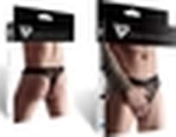 LINGERIE OUTLET Men's Thong Made of Elastic Mesh black S — thumbnail 7
