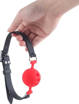 Banoch - ball gag siliconen medium - rood Ø 4,5 cm - bdsm — thumbnail 4