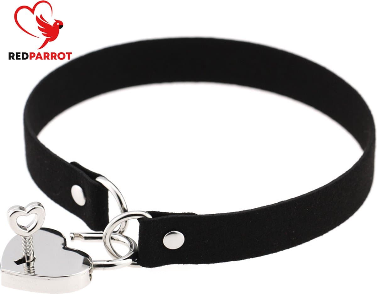 BDSM Bondage ketting met sleutel - Hartje - Slot - Halsband — afbeelding 1