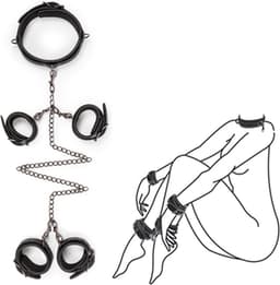 EasyToys - Over the Door Wrist Cuffs - Duurzaam - Bondage Set - Handboeien - BDSM Set - BDSM Toys - Rollenspel Erotiek - Erotisch Spel - Sex Toys voor Vrouwen en Mannen - Zwart — thumbnail 16