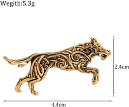 Zinklegering Keltische Wolf Broche Vintage Dieren Spelden voor Vrouwen Mannen Sieraden Jassen Pakken Jurk — thumbnail 5