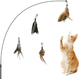 8 stuks veerspeelgoed voor katten, interactief speelgoed voor katten met reserveveren, speelgoed voor katten, veren, interactief speelgoed voor katten en kittens — thumbnail 4