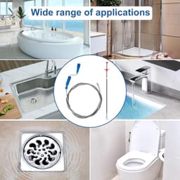Drain Cleaner, 2 Pieces, Spiral, Drain Cleaner, 3 m and 2 ft, Drain Spiral, Pipe Cleaner, Spiral, Pipe Cleaner, with - ShopVlot — thumbnail 5