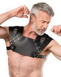 Rimba - Lederen Gladiator Borstharnas - Zwart — thumbnail 1