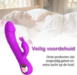 Luxe Konijnen Vibrator - Oplaadbare G-Spot & Klitoris Massager - Dual Stimulatie Seksspeeltje met Magnetisch Opladen - Waterdichte Vibrator - Fluisterstil & Huidvriendelijk Siliconen - 22.5cm - Roze — thumbnail 5