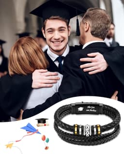 Kerstarmband voor mannen - 21 cm - zwart - stijlvol cadeau voor hem - Vemera — thumbnail 5