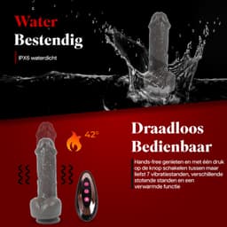HappySexy dildo zwart 21 cm met Zuignap en Vibrator – Met Afstandsbediening voor Vrouwen en Mannen – Realistische Siliconen XXL Dildo – Anaal en Vaginaal – Gay & Hetero Sex Toys — thumbnail 3