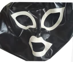 Latex masker met pruik, rekbaar — thumbnail 5