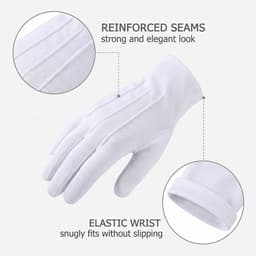 Handschoenen, XL, ceremoniehandschoenen van polyester, voor formele smoking, sieradeninspectie, tovenaarskostuum en militaire parade, comfortabel en rekbaar — thumbnail 4