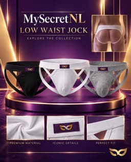 MySecretNL Low Waist Jock - Jockstrap - 100% Katoen - Zwart - Maat M — thumbnail 2