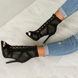 Dansschoenen met stiletto hoge hakken voor dames, 7 cm hak, peep toe sandalen, comfortabele latin dansschoenen met antislipzool, elegante danshakken voor dansevenementen — thumbnail 5