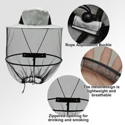 2 stuks muggennethoed, hoed met muggennet, anti-muggenhoed, geschikt voor fruitoogsten, vissen, tuinieren, theeverzameling, imkerei — thumbnail 3