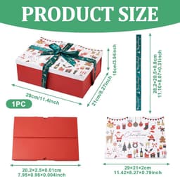 Kerstgeschenkdozen met lint 29x21x10cm wit — thumbnail 4