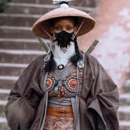 Ademende Japanse damesmaskers voor cosplay en feestjes met elastische band en kunststof ontwerp — thumbnail 4