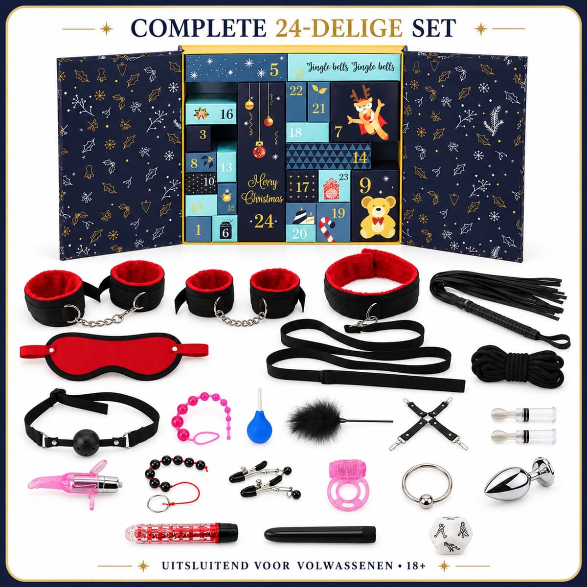 Adventskalender voor Koppels 2026 – 24 Erotische Verrassingen – Volwassenen Advent Calendar – Intimiteit, Speeltjes & BDSM Accessoires – Kerstcadeau – 18+ — afbeelding 1