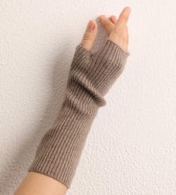 Kasjmier polswarmers armwarmers vingerloze ribgebreide handschoenen — thumbnail 4