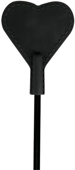 Bad Kitty – 44 cm Siliconen ‘Riding Crop’ Zweep in met Hart Vorm voor Rollenspelen – Zwart — thumbnail 2