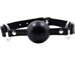 Smart Moves - Ball Gag - Siliconen Bal - PU Lederen Band - Zwart