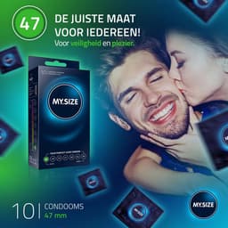 MY.SIZE Classic condooms maat 1 I 47 mm breed I 10 stuks standaard verpakking I premium condooms extra dun I condooms true to touch gossamer I dunne 0,07 mm wanddikte I condooms veganistisch — thumbnail 2