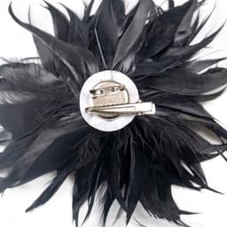 Broche met veren voor dames, pluizige veer broche struisvogelveer broche bruid bruiloft hoofdtooi kostuum decoratie veren haaraccessoire haarclip broche voor vrouwen meisjes Halloween feest — thumbnail 4