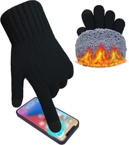 Handschoenen Mannen Wol Fleece Gevoerde Thermische Handschoenen Touch Screen Warm Gebreide Handschoenen Gift voor Running Ski Outdoor — thumbnail 1