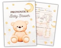 Voorspellende Kaarten - Babyshower Spel - Gender Reveal - 20 Unieke Kaarten - 21x16x1 cm - Beer