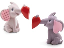 Set van 2 Liefdes Olifanten Figuren met Magneet Hart in Geschenkdoos Grijs — thumbnail 2