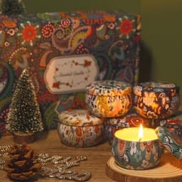 Aromatherapie Geurkaarsen Cadeauset voor Vrouwen - 6 Stuks, Stress Verminderende Kaarsenset voor Kerst, Verjaardag en Valentijnsdag — thumbnail 3