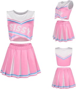 Dames Cheerleading Outfit Crop Top en Mini Rok Set Mouwloos Loungewear voor Heren en Dames — thumbnail 2