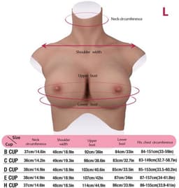 Siliconen Borsten- plus size L XL Borstprothese-Nep borsten- B cup- Cosplay- Travestie-Transgender-Crossdresser-Travestiet-100% siliconen-Breastplate- Oil Free- Non sticky- — thumbnail 4