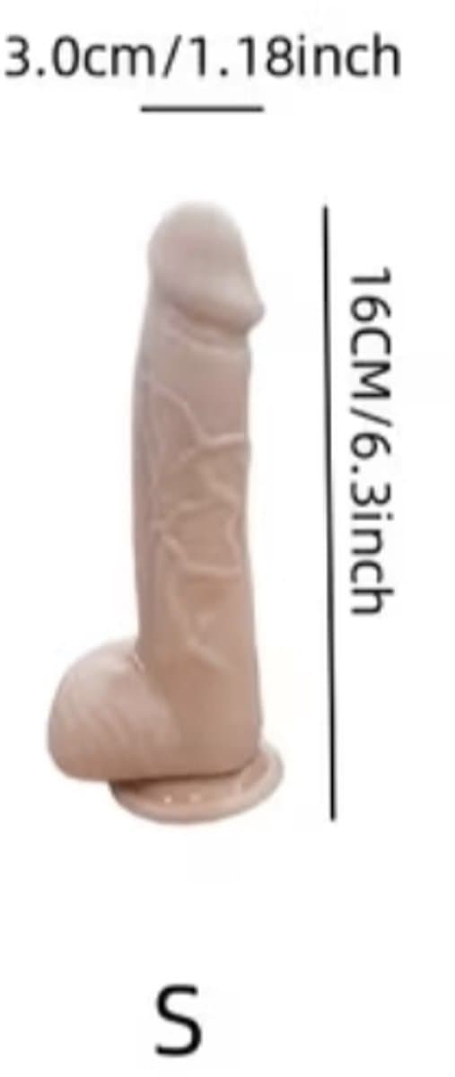 Realistische Dildo met Zuignap - 16 cm - Dildo's - Sex Toys voor Vrouwen en Mannen - Dildo Mannen Anaal - Beige — afbeelding 1