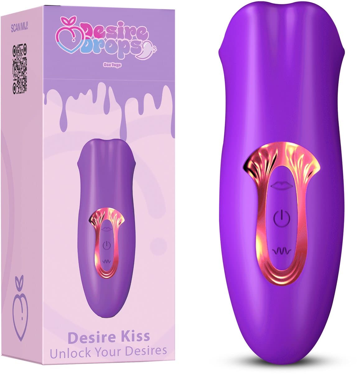 Desiredrops® - Paarse Mond Vibrator - Trilt – 10 Standen - 5 Vibrator Standen– Paarse Siliconen Vibrator - Bijt-Zuig -Clitoris Stimulator – Intense Sex Orgasme – Seks speeltjes – Cadeau - Vrouw - Voor haar — afbeelding 1