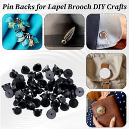 100 stuks rubberen pin achterkant, vlinderpin back steeksluiting, ronde vervanging speld voor knutselen, doe-het-zelf sieraden, uniform badge, spelden maken van sieraden — thumbnail 3