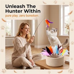 10 stuks kattenhengelreserveren, kattenveerspeelgoed van natuurlijke veren, veer kattenhengelhanger voor interactief spel, beweging en binding, voor kittens, volwassen en oudere katten — thumbnail 5