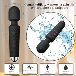 QUOVO® Vibromasseur Femme - Sex Toys Femme – Met 20 vibratiemodi en 8 Snelheden – Sex Toys Hommes – Discreet Verzonden – USB-Oplaadbaar - Zwart — thumbnail 5
