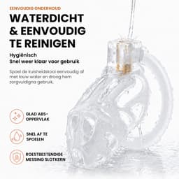 DOWO® - Kuisheidskooi - Peniskooi - Kuisheidskooi voor Mannen - Chastity cage - ABS - Transparant - 3 Maten — thumbnail 5