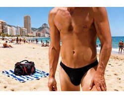 Sexy zwemslip mannen laag model - zwembroek - zwart - maat L/XL